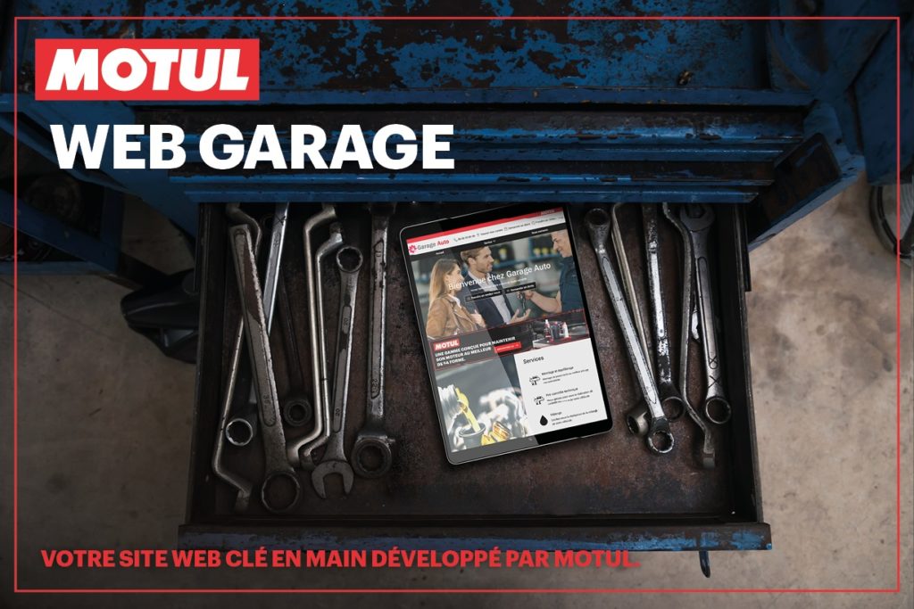 Grâce à Motul Web Garage, le garagiste pourra, en quelques clics, présenter son activité, ses produits et ses services.
