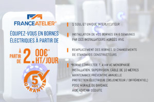 France Atelier : la borne de recharge à partir de 2 € HT/jour
