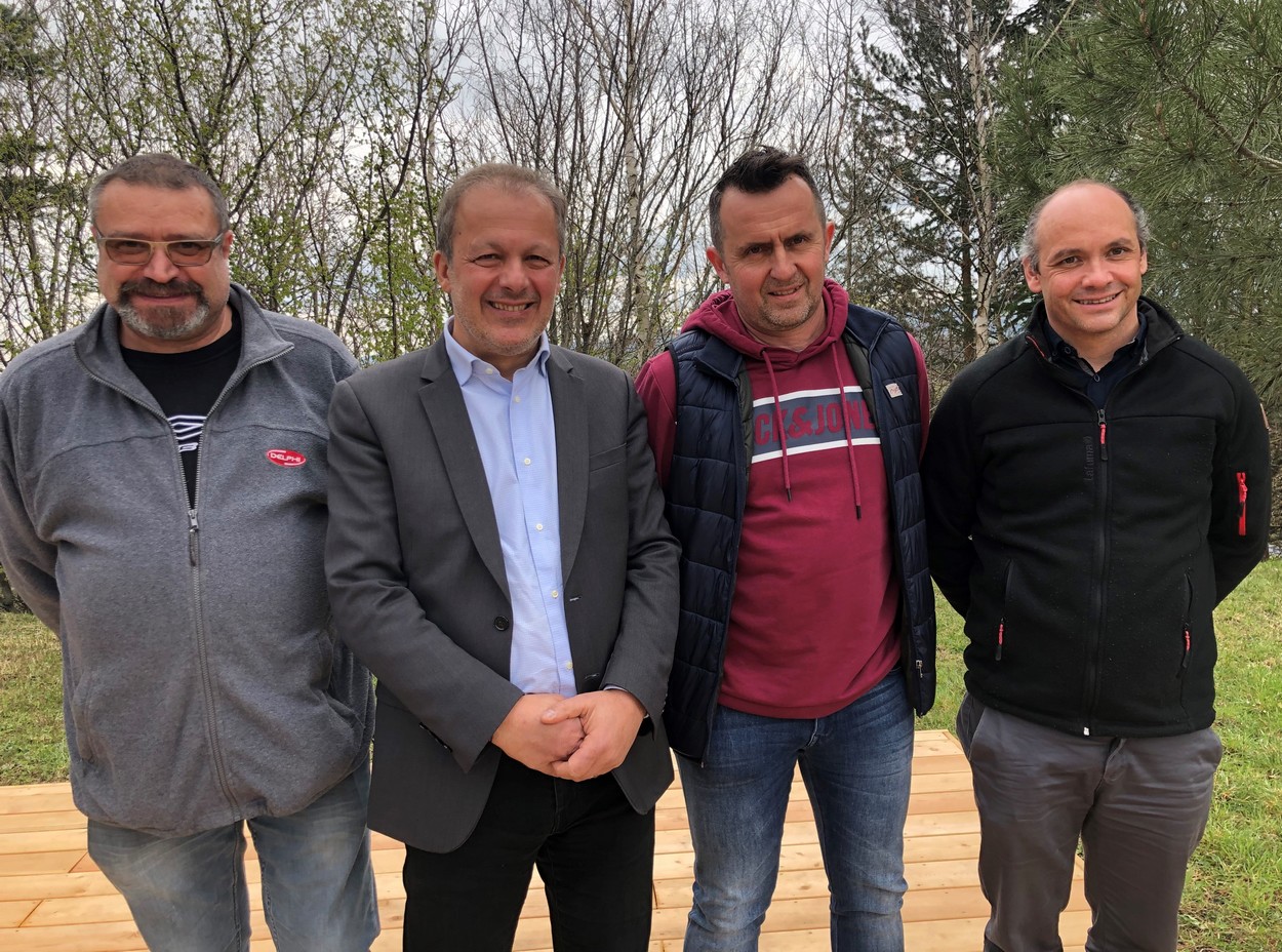 Président de LRPI, Jean-Michel Guarneri (veston) entouré des trois directeurs de LRPI, David Debernardi, Éric Vendola et Sylvain Basson.