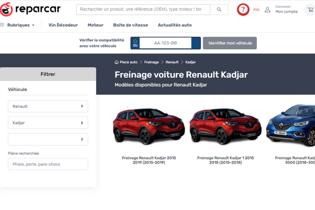 La marketplace Reparcar.fr indique que la marque au losange est sujette au plus grand nombre de demandes de pièces d'occasion au première trimestre en France.