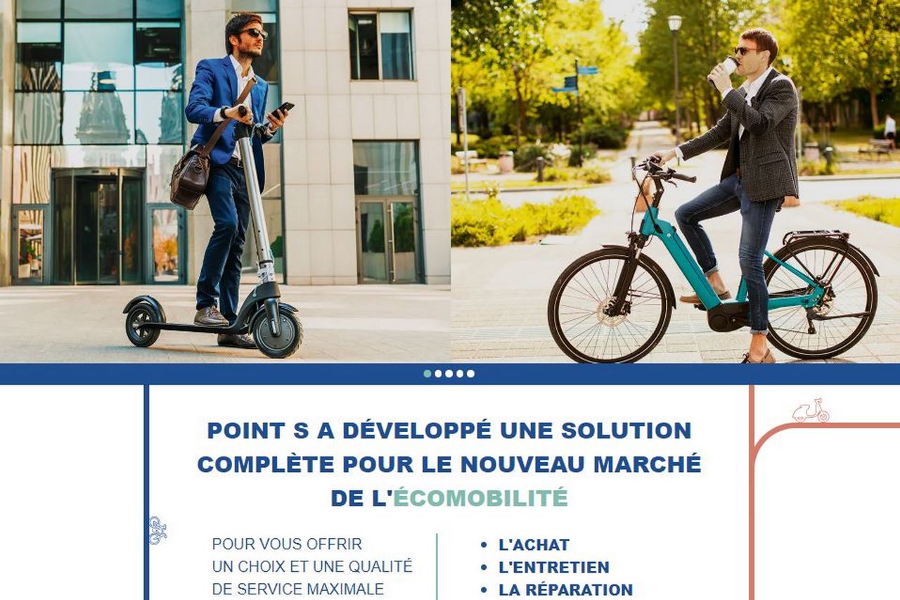 Point S permet désormais aux clients finaux d'acheter des vélos, scooters et trottinettes électriques en ligne. ©Point S