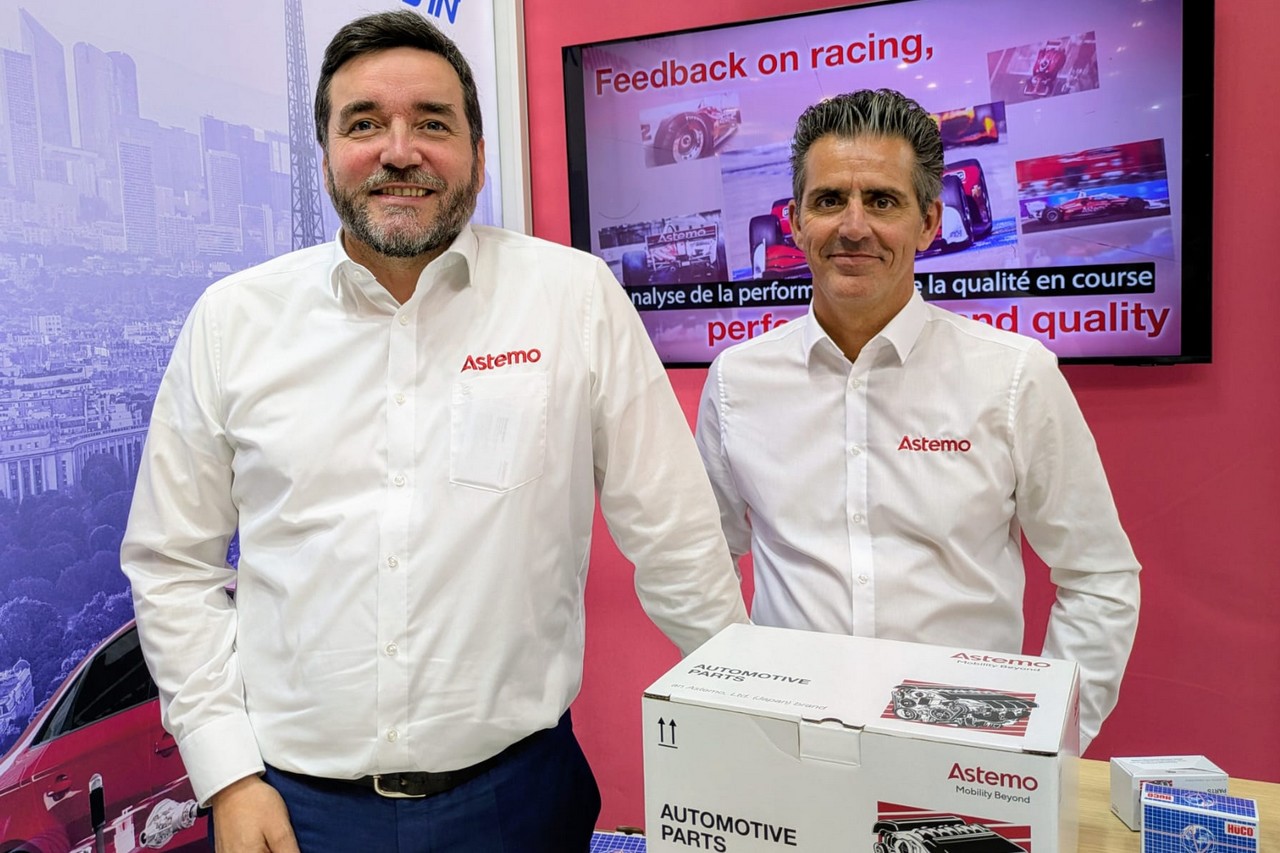 Benoît Girard, directeur mondial R&D et marketing, et Sylvain Cuissard, directeur aftermarket France, portent la stratégie d’Astemo sur le marché de la pièce technique. ©J2R