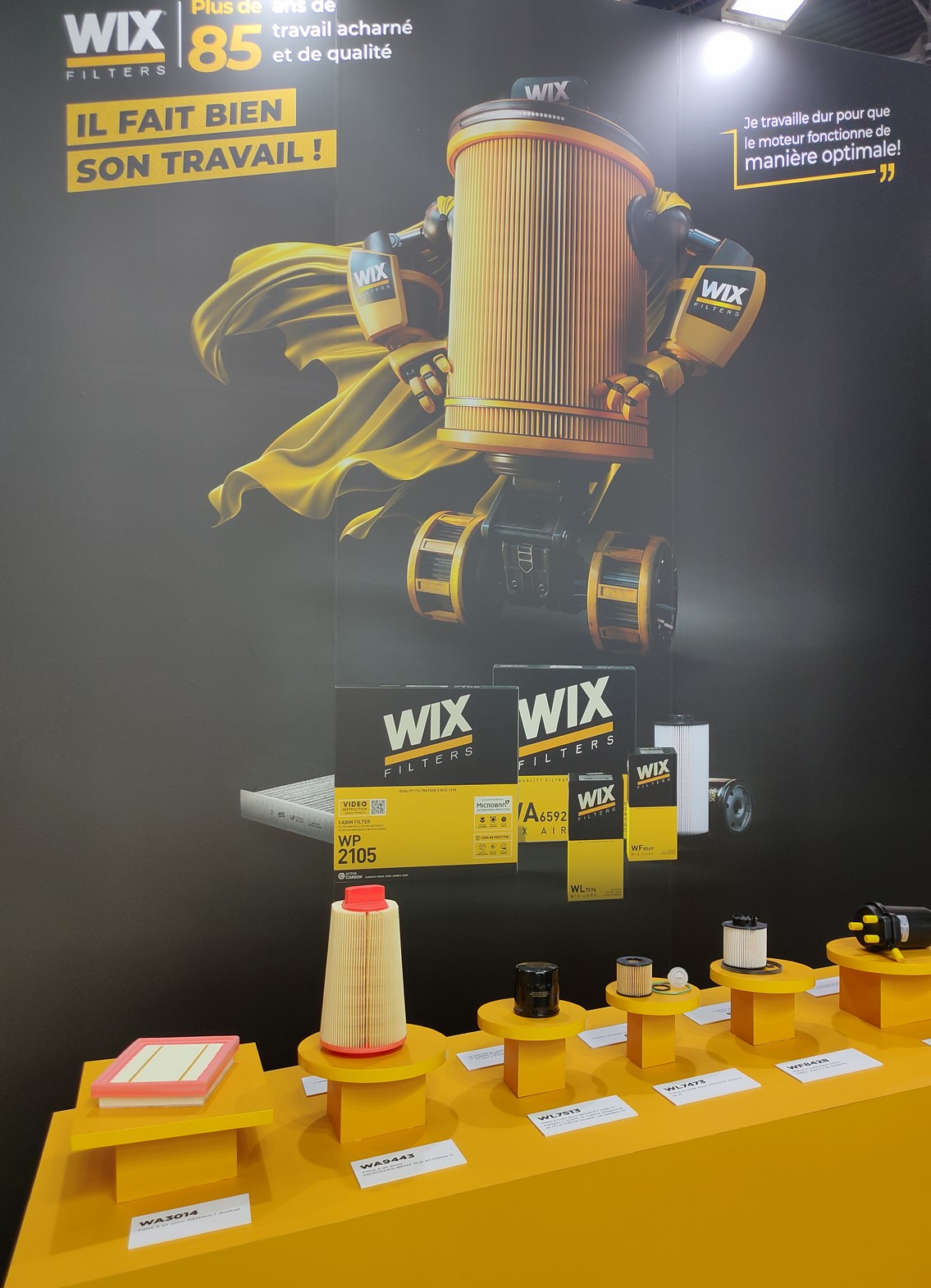 La gamme Wix Filters exposée à Equip Auto. ©J2R/FLM