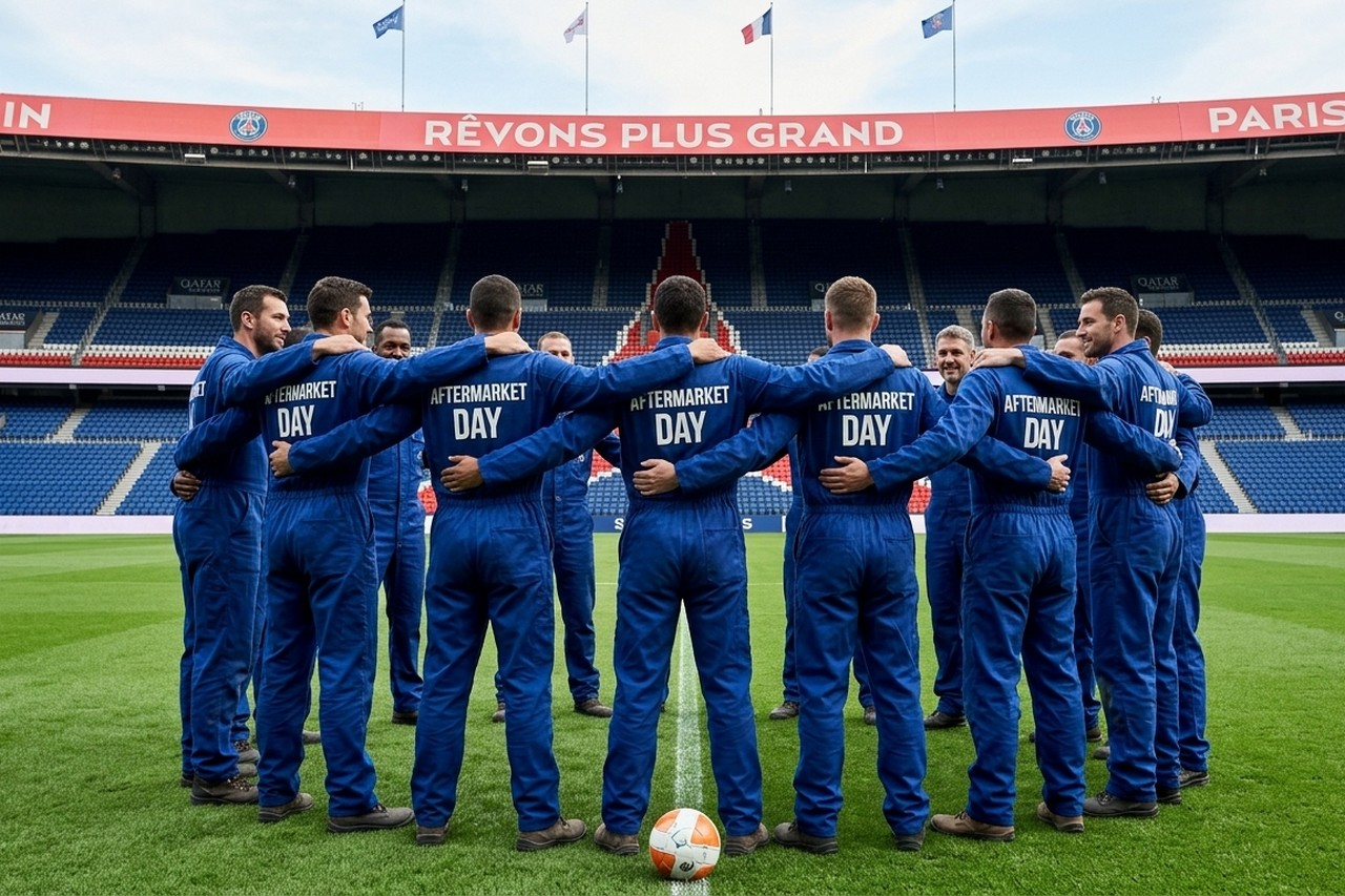 Avec Aftermarket Day, l’après-vente investit le Parc des Princes pour rêver plus grand. ©illustration générée par IA
