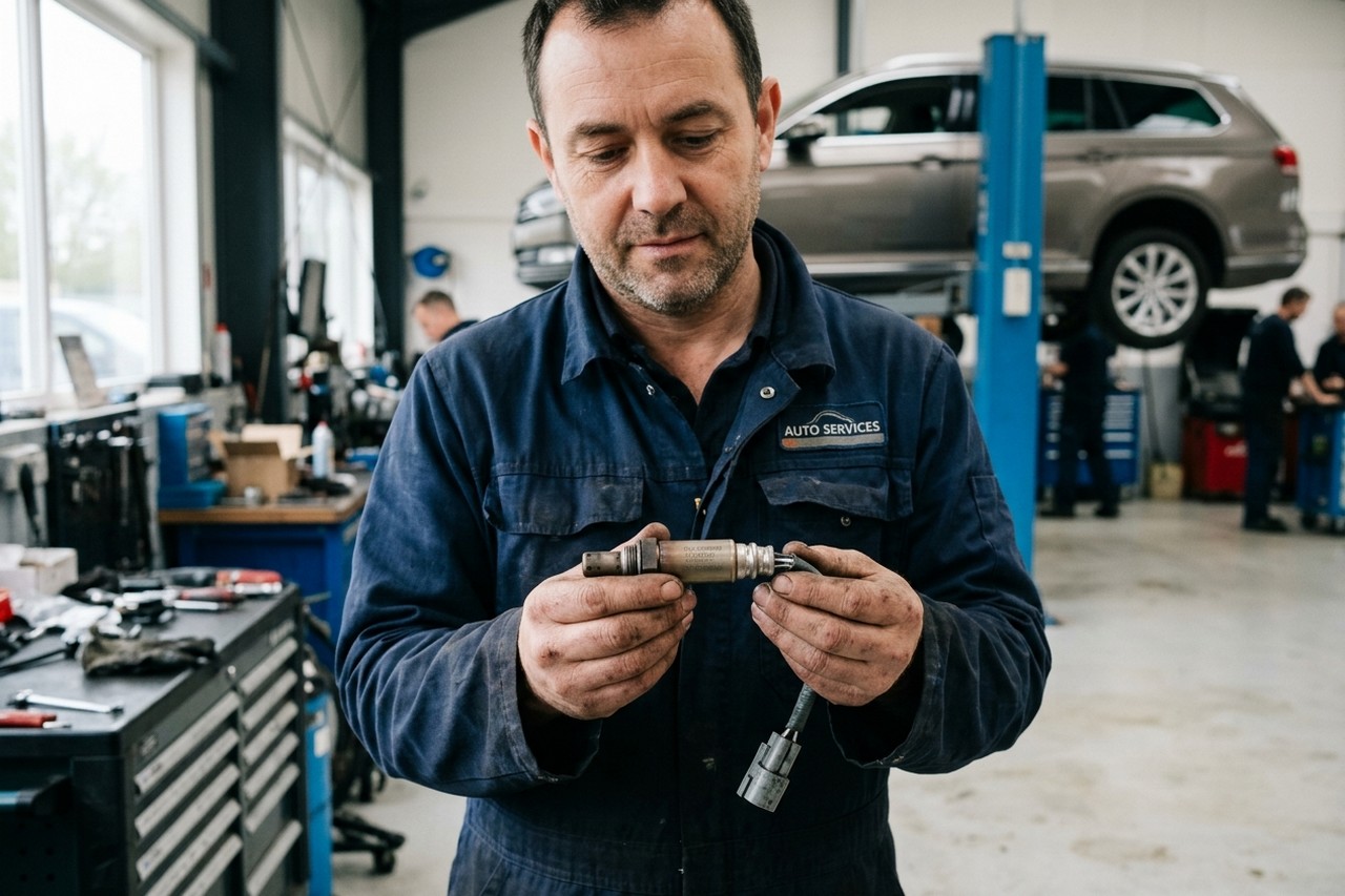 Le capteur NOx remanufacturé développé par Valeo pour Sustainera reçoit une sonde neuve avant d’être recalibré selon les spécifications du constructeur. ©Illustration générée par IA