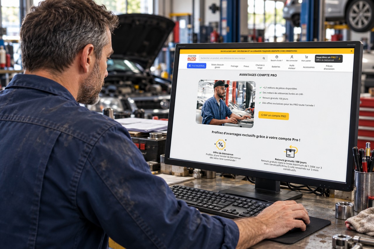 Avec le club Mister-Auto Pro, le site de vente de pièces automobiles espère renforcer la fidélité des réparateurs. ©Visuel généré par IA