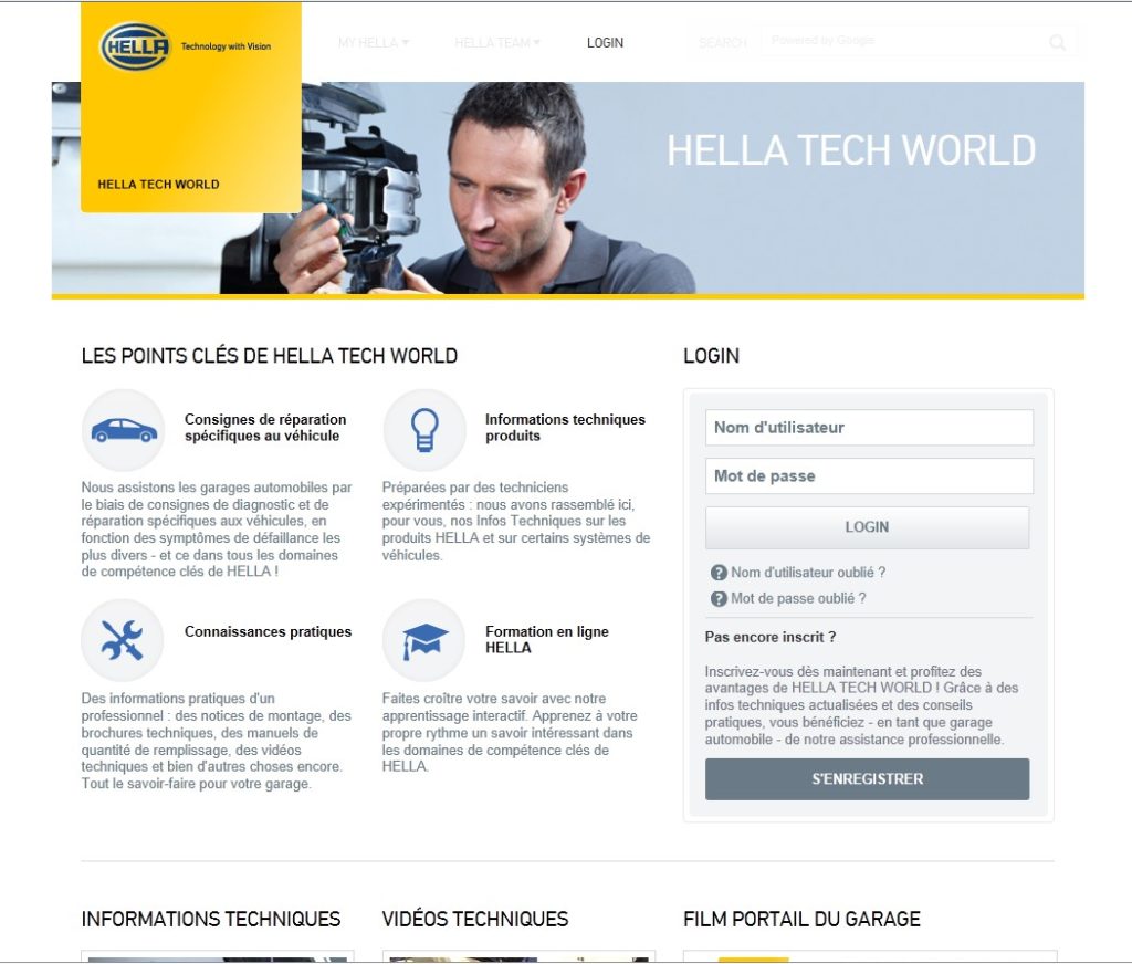 Le site Hella Tech world reprend l'ensemble des informations disponibles dans le groupe pour les techniciens. De la technologie aux infos de montage, les réparateurs trouveront l'ensemble des données dont ils ont besoin pour leur travail quotidien.
