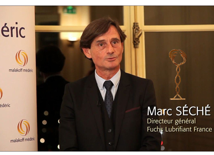 Marc Séché, directeur général Fuchs Lubrifiant France a reçu le prix Malakoff Médéric pour son entreprise.