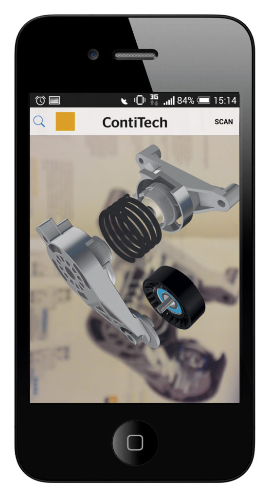L'application ContiTech donne accès à de l'information en 3D sur les pièces de la marque.